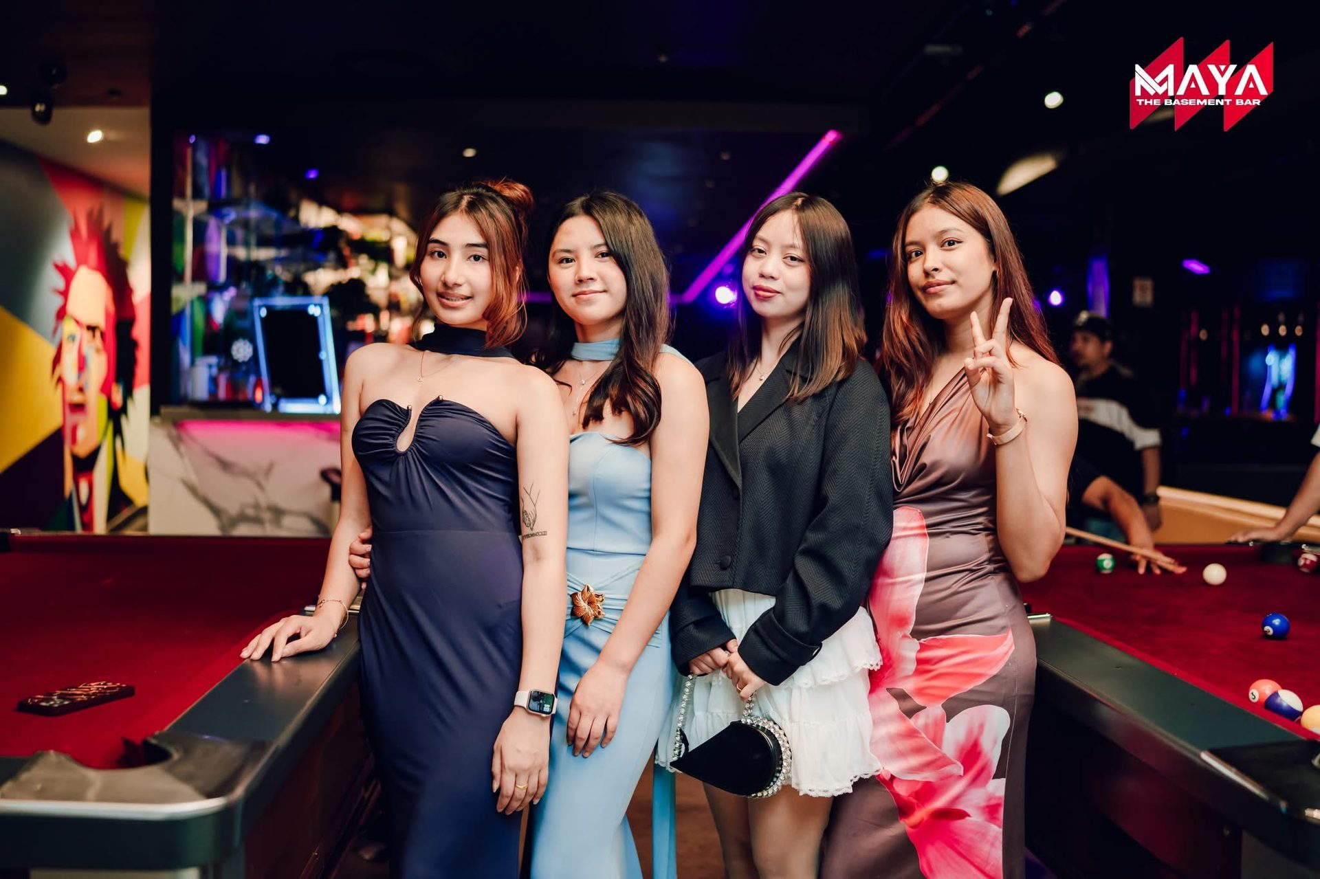 Late-night atmosphere at The Maya Lounge
